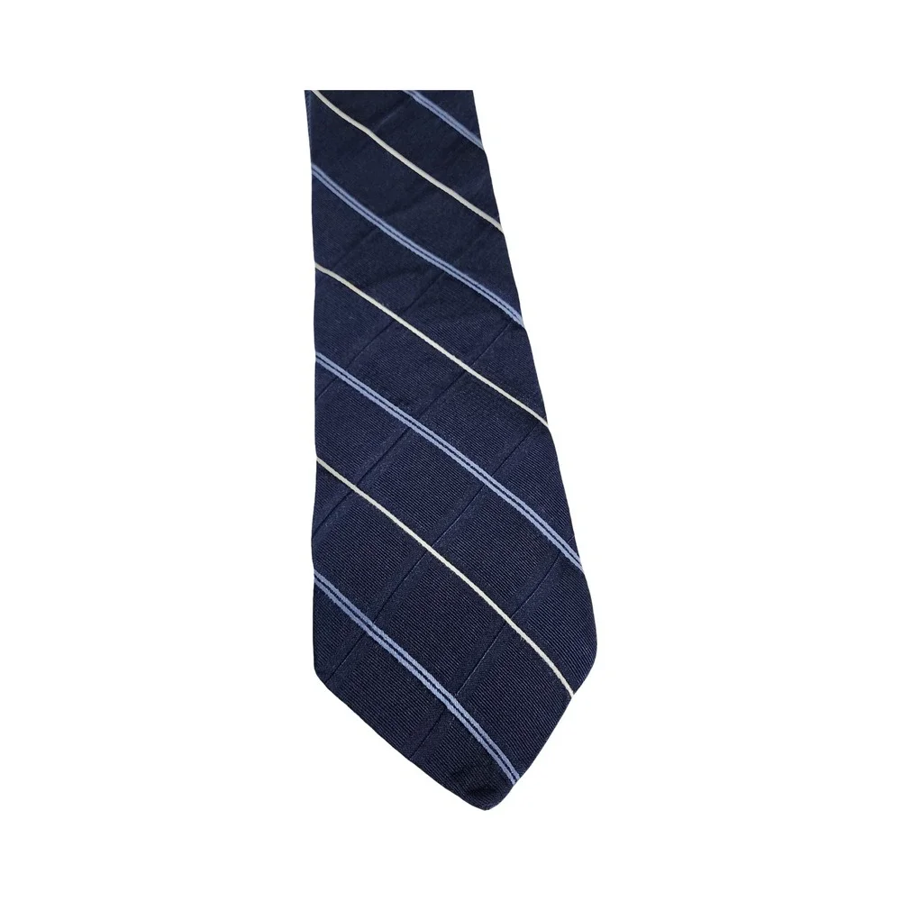 Tommy Hilfiger Mens Navy Silk Striped Navy‎ Classic Necktie